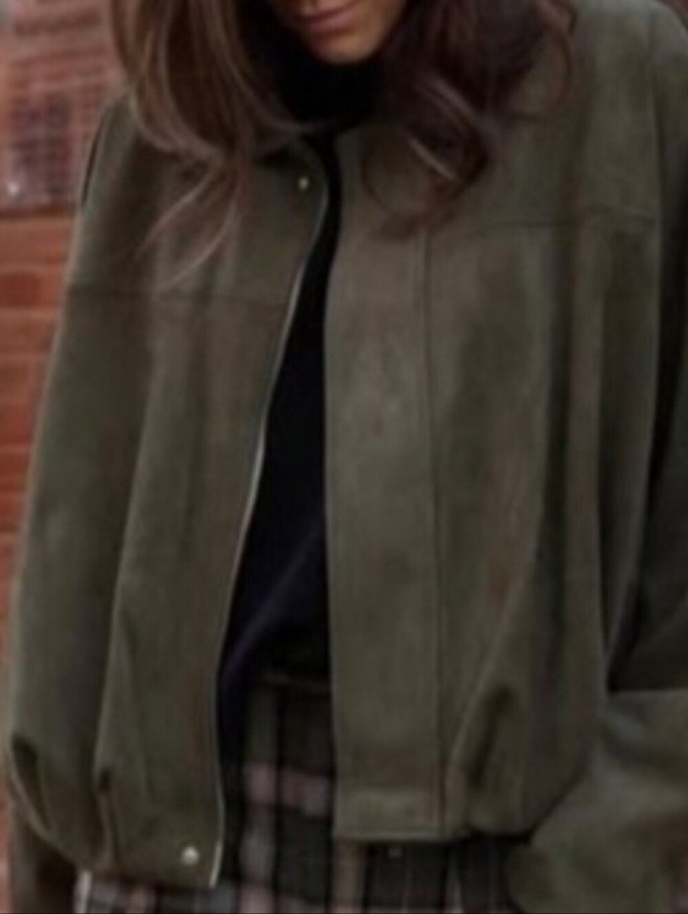 Olive Green Faux Suede Jacket SZL